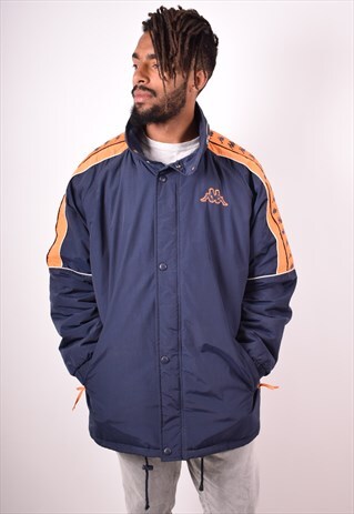 KAPPA MENS VINTAGE JACKET XL NAVY BLUE 90S