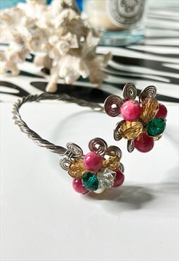 1990's Beaded Floral Arm Cuff