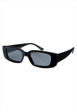 Retro Sunglasses - Black Frame with Grey lens