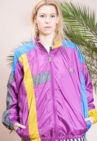 VINTAGE EARLY 90S COLOURFUL OVERSIZED TRACKSUIT JACKET