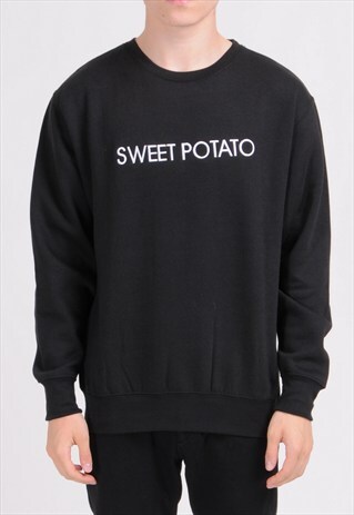 BLACK SWEET POTATO SWEATSHIRT - EMBROIDERED