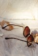 TORTOISE SHELL ROUNDED SQUARE SCREW DETAIL ARM SUNGLASSES