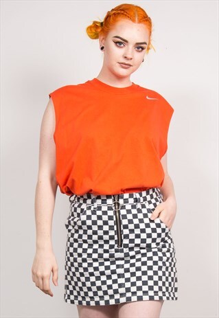 90'S VINTAGE BRIGHT ORANGE NIKE VEST TOP T-SHIRT
