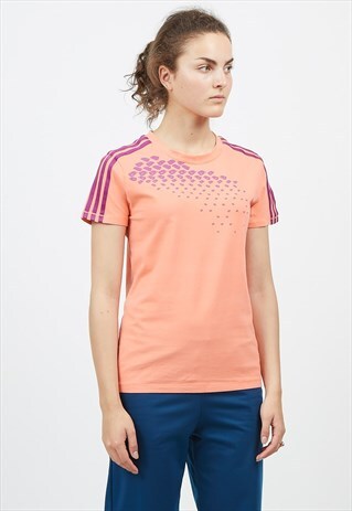 90S VINTAGE ORANGE ADIDAS LOGO CREW NECK T-SHIRT