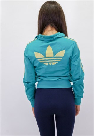 VINTAGE ADIDAS JACKET IN GREEN LARGE LOGO