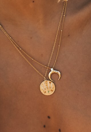 GOLD PLATED 925 SILVER TALISMAN COIN NECKLACE