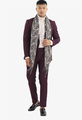 STATEMENT WINE SUIT WITH SINGLE BUTTON