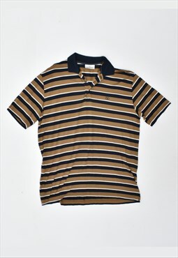 Vintage 90's Valentino Polo Shirt Stripes Brown