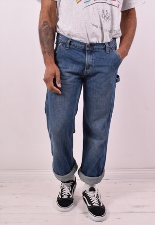 CARHARTT MENS VINTAGE JEANS W34 L34 BLUE 90S