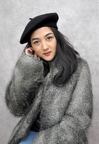BLACK WOOL BERET