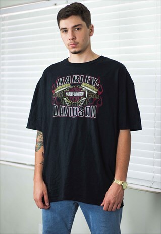 VINTAGE HARLEY DAVIDSON T-SHIRT LOGO XXL 10.6
