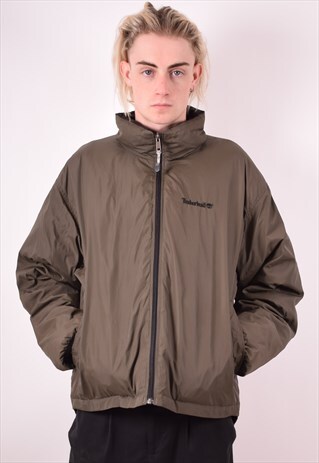 TIMBERLAND MENS VINTAGE REVERSIBLE JACKET XL KHAKI 90S