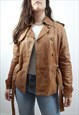 CAMEL LEATHER JACKET M