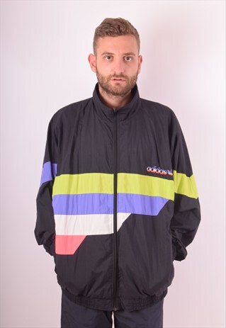 VINTAGE ADIDAS TACTEL MATERIAL JACKET SIZE L (685)