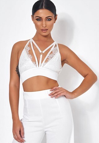 TALLULAH WHITE LACE HARNESS BRALET
