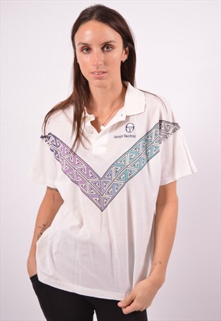 VINTAGE SERGIO TACCHINI POLO SHIRT OVERSIZED WHITE