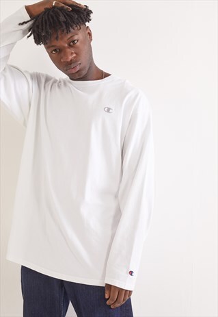 VINTAGE CHAMPION LONG SLEEVE TOP WHITE