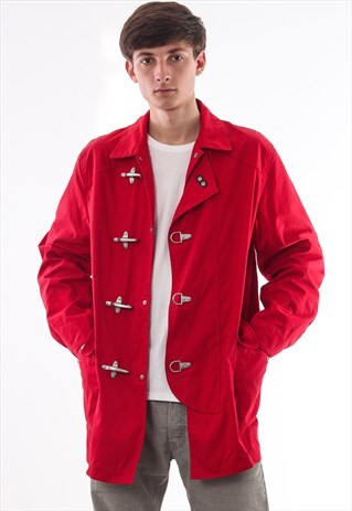 VINTAGE POLO RALPH LAUREN FIREMAN COAT 90S RED