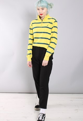 VINTAGE NAUTICA 1/4 ZIP SWEATSHIRT YELLOW STRIPED