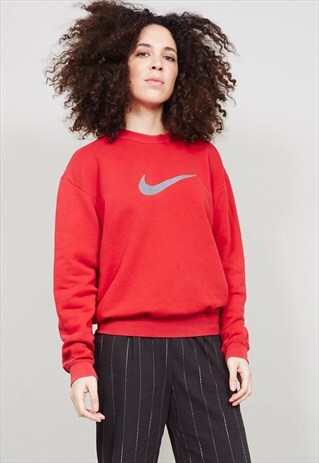 VINTAGE 90'S OVERSIZED RED NIKE LOGO SWEATER