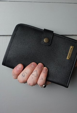 VINTAGE 1990S DUCK CLUB BLACK LEATHER WALLET