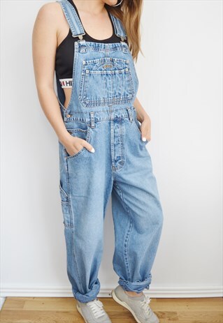 90'S FESTIVAL VINTAGE DENIM OVERALLS/DUNGAREES/JEANS
