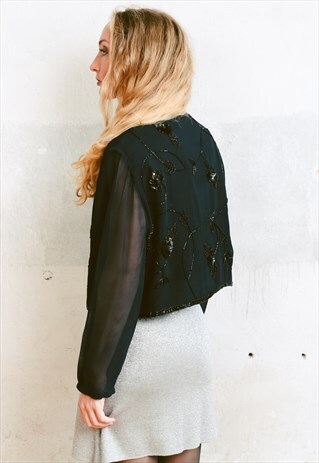 VINTAGE 90S BEADED SHEER PARTY JACKET