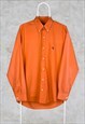 Vintage Polo Ralph Lauren Orange Shirt Long Sleeve Button Up