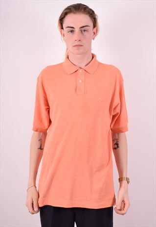 FILA MENS VINTAGE POLO SHIRT LARGE ORANGE 90S