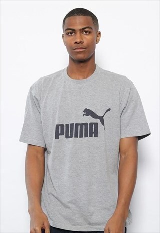 VINTAGE PUMA LOGO T-SHIRT GREY