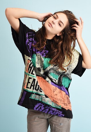 90'S RETRO OVERSIZED GRUNGE SLOGAN T-SHIRT TEE TOP