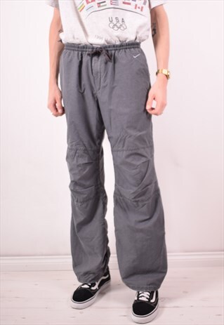 NIKE MENS VINTAGE TROUSERS LARGE GREY 90S