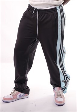 Vintage Adidas Popper Tracksuit Bottoms in Multicolour