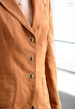 Vintage Brown Suede Looks Blazer Jacket