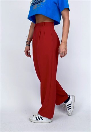 VINTAGE 90'S RED HIGH WAISTED TROUSERS