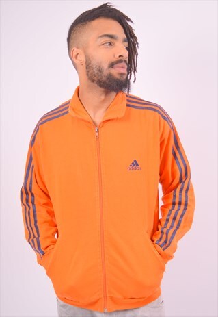 VINTAGE ADIDAS TRACKSUIT TOP JACKET ORANGE