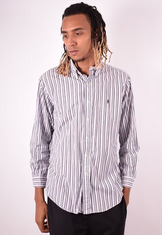 RALPH LAUREN MENS VINTAGE SHIRT LARGE MULTI STRIPES 90S