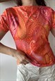 Vintage 90s YPSO psychedelic printed blouse top t-shirt