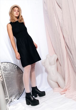 VINTAGE 60S MOD MINIMALIST DRESS IN BLACK