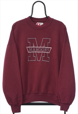Vintage Maroons Spellout Embroidered Sweatshirt Womens
