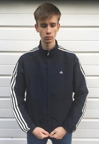 MENS VINTAGE RARE ADIDAS JACKET BLUE FESTIVAL ROLI DASSLER