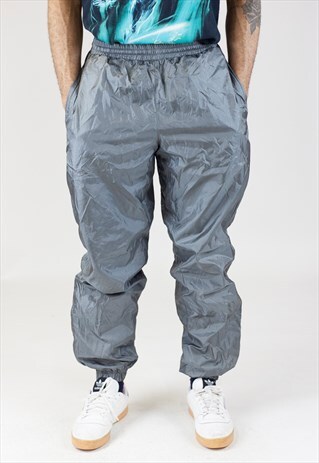 VINTAGE 90S GREY SHELL TRACKSUIT BOTTOMS