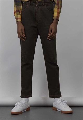 VINTAGE 90'S VALENTINO WASHED DARK BROWN JEANS