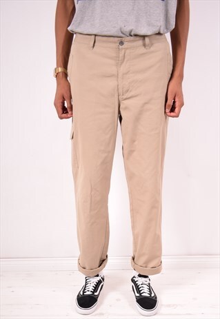CALVIN KLEIN JEANS MENS VINTAGE TROUSERS W34 L34 BROWN 90S