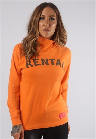 VINTAGE TURTLE NECK LONG SLEEVED TOP BICH RENTAL PRINT (H2L)