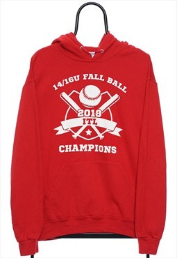 Retro ITL Champion Graphic Red Hoodie Mens