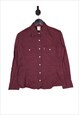 Women's Carhartt Western Shirt In Burgundy Size M UK 10