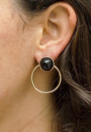 BLACK & GOLD HOOP EAR JACKETS