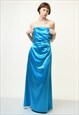 BLUE MAXI LONG SLEEVELESS PENCIL EVENING DRESS 3980