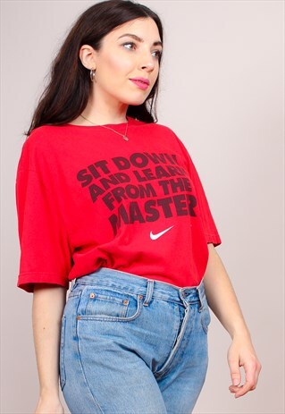 VINTAGE 90S OVERSIZED RED NIKE T-SHIRT